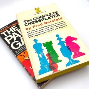 Mid-century Modern Chess Party Game Books Bundle